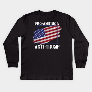 pro america anti trump Kids Long Sleeve T-Shirt